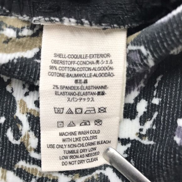 FREE PEOPLE Bell Bottom Jean Women 28(30x34) Black Paisley Micro Corduroy Flare - Picture 12 of 13